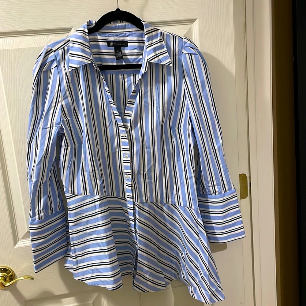 Large long sleeve button up with asymmetrical style